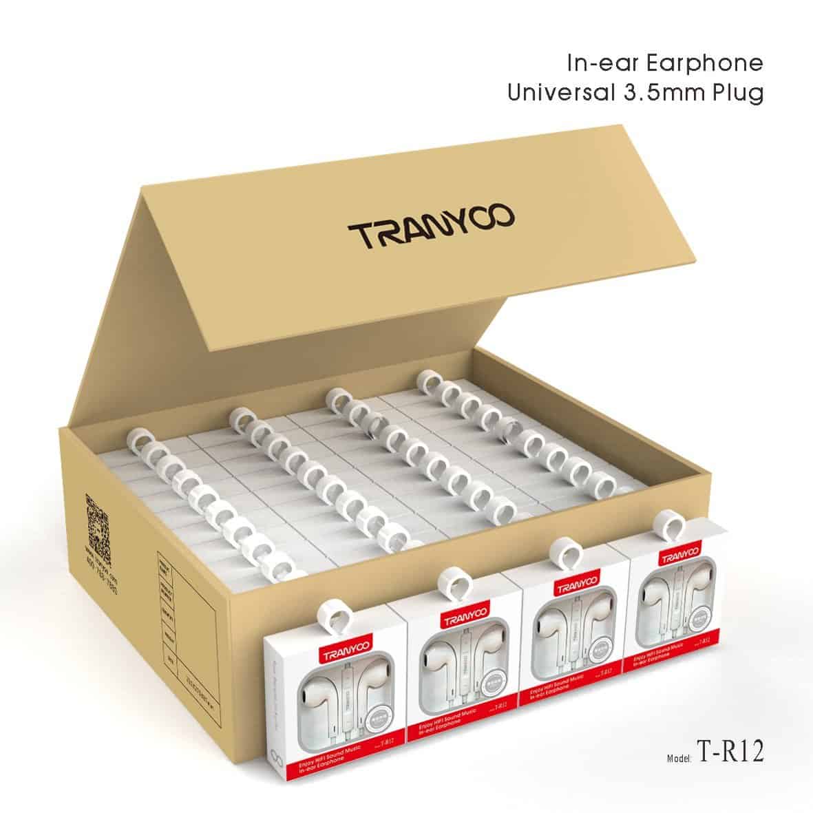 Tranyoo (T-R12) Earbud/Headphone/Earphone 3.5mm Jack (Built-in Microphone & Volume Control) For iPhone,iPad, Laptop,Android/Samsung/Moto/Google/Oppo Tranyoo (T-R12) Earbud/Headphone/Earphone 3.5mm Jack (Built-in Microphone & Volume Control) For iPhone,iPad, Laptop,Android/Samsung/Moto/Google/Oppo